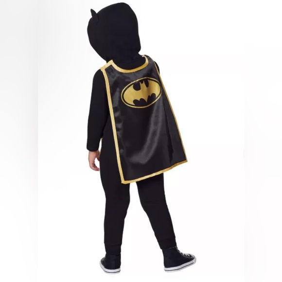 Batman Batman One Piece Costume DC Comics Toddler 4T Hooded Jumpsuit with Cape - Picture 3 of 7